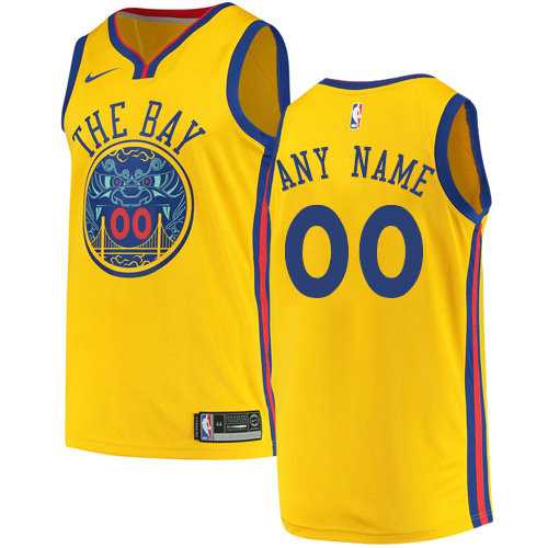Men & Youth Customized Golden State Warriors Gold Nike City Edition Jersey